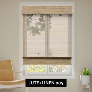 SmartWings Motorized Woven Wood Shades 50% Blackout See-through