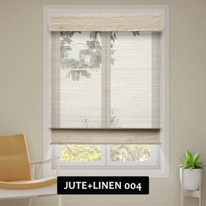 SmartWings Motorized Woven Wood Shades 50% Blackout See-through