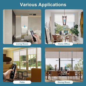 SmartWings Hardwired Motorized Light Filtering Roller Shades 70% Blackout Linen