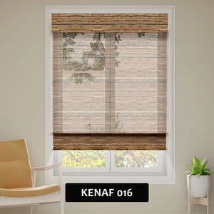 SmartWings Motorized Woven Wood Shades 50% Blackout See-through