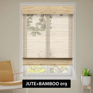 SmartWings Motorized Woven Wood Shades 50% Blackout See-through