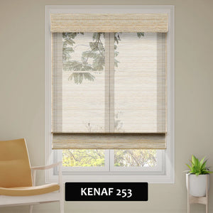 SmartWings Motorized Woven Wood Shades 50% Blackout See-through