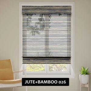 SmartWings Motorized Woven Wood Shades 50% Blackout See-through