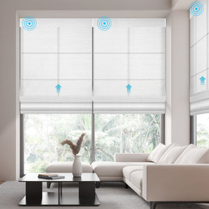 SmartWings Motorized Light Filtering Roman Shades 70% Blackout Clio