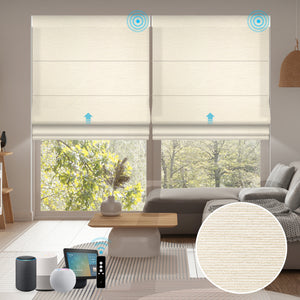 SmartWings Motorized Light Filtering Roman Shades 70% Blackout Clio