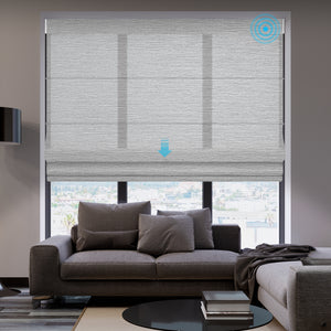 SmartWings Motorized Light Filtering Roman Shades 70% Blackout Clio