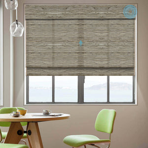 SmartWings Motorized Woven Wood Shades 70% Blackout Privacy